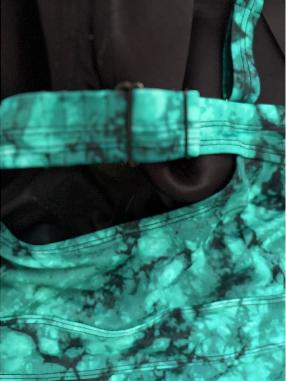 Torrid | Size 5F Teal Black Tie-Dye One-Piece Swimsuit Mesh Panels - Picture 5 of 7
